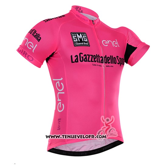 2016 Maillot Ciclismo Giro D'italie Rose et Noir Manches Courtes et Cuissard
